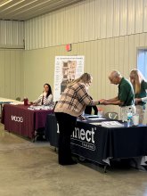 prospective employee at a job fair 